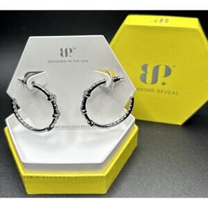 Bomb Party ‘The Carmella Earrings’ ER23202 Diamond CZ on Hematite Plating